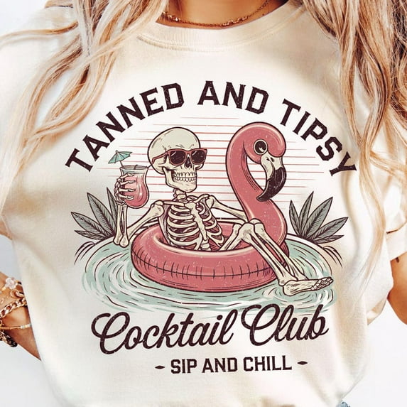 Tanned and Tipsy T-shirt, Retro Summer, Summer Shirt, Pool Babe Shirt, Trendy Summer Shirt, Ocean Lover Shirt, Beach Sunset TH070643