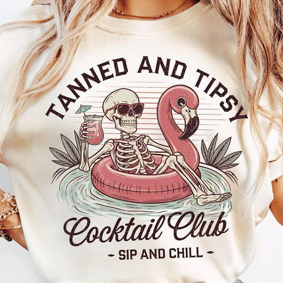 Tanned and Tipsy T-shirt, Retro Summer, Summer Shirt, Pool Babe Shirt, Trendy Summer Shirt, Ocean Lover Shirt, Beach Sunset TH070643