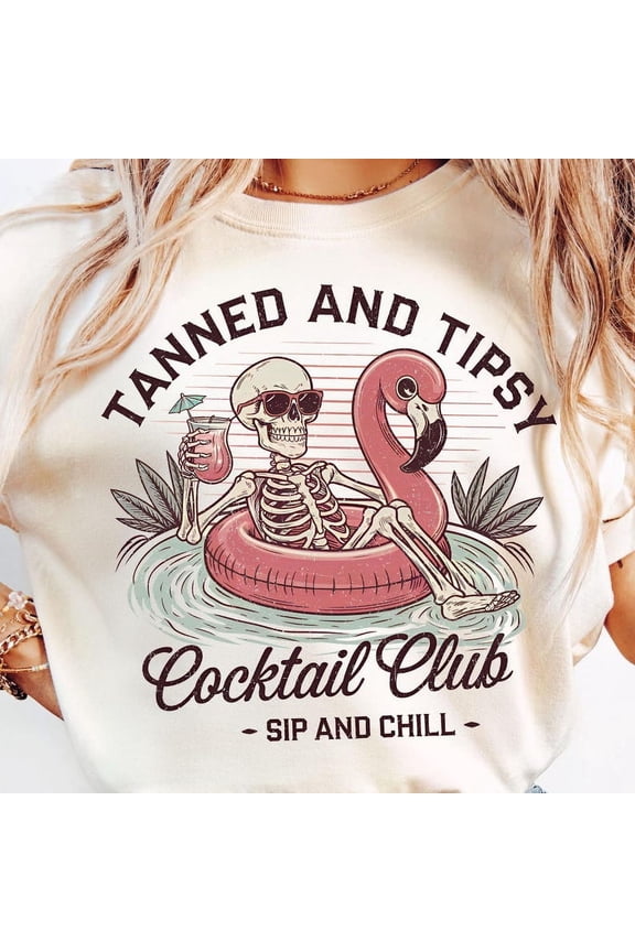 Tanned and Tipsy T-shirt, Retro Summer, Summer Shirt, Pool Babe Shirt, Trendy Summer Shirt, Ocean Lover Shirt, Beach Sunset TH070643