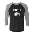 thumbnail image 1 of Tanned and Tipsy Unisex 3/4 Sleeve Baseball Raglan Tee, 1 of 3