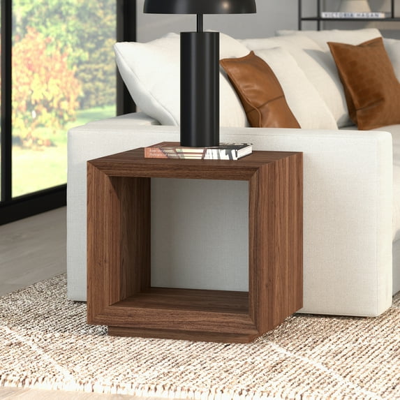 Tannen 22" Wide Rectangular Side Table in Satin Walnut