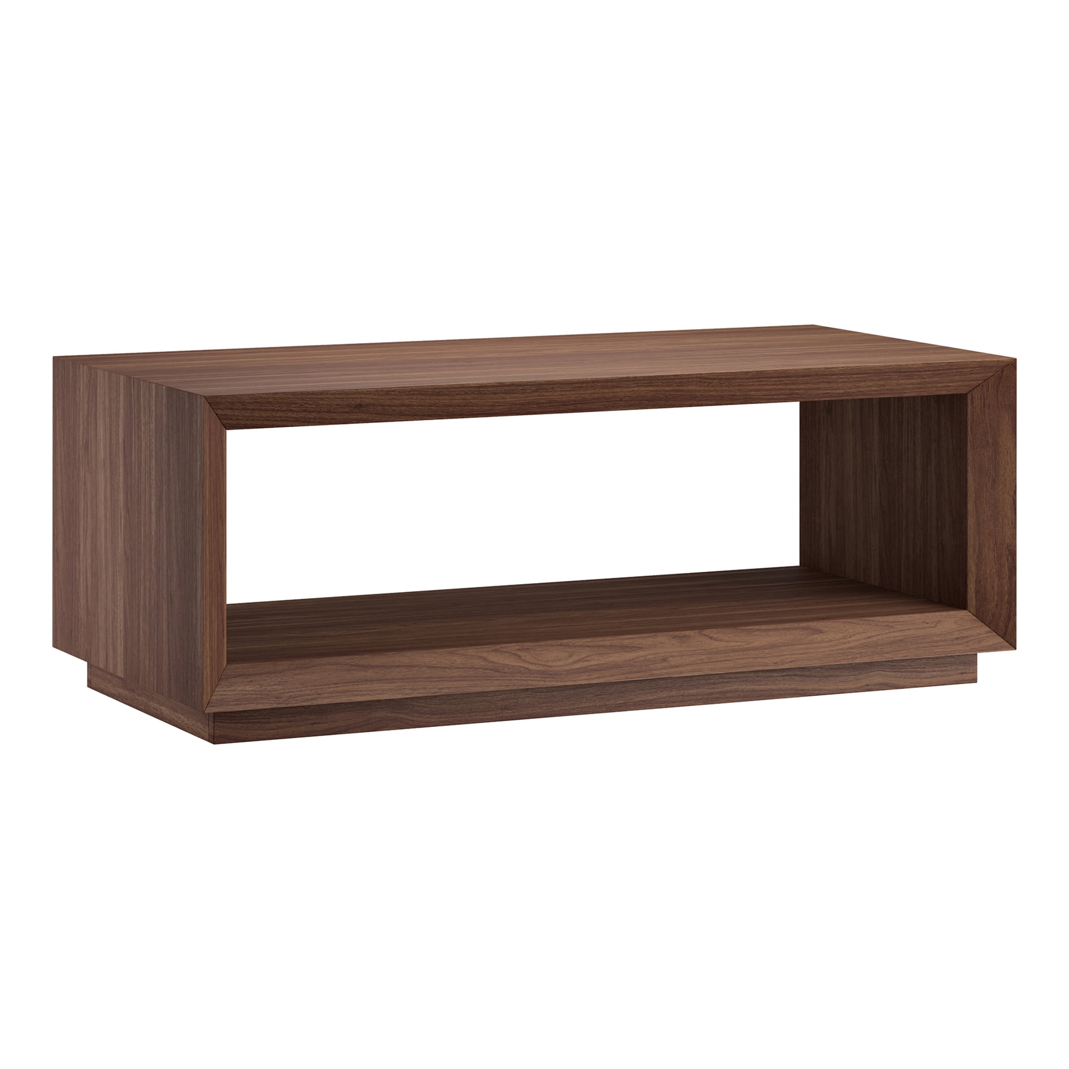Evelyn&Zoe Modern/Contemporary 48" Wide Satin Walnut Coffee Table