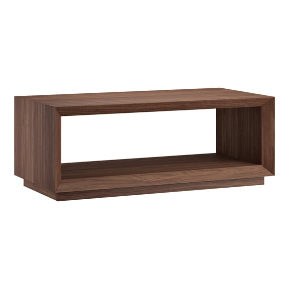 Evelyn&Zoe Modern/Contemporary 48" Wide Satin Walnut Coffee Table
