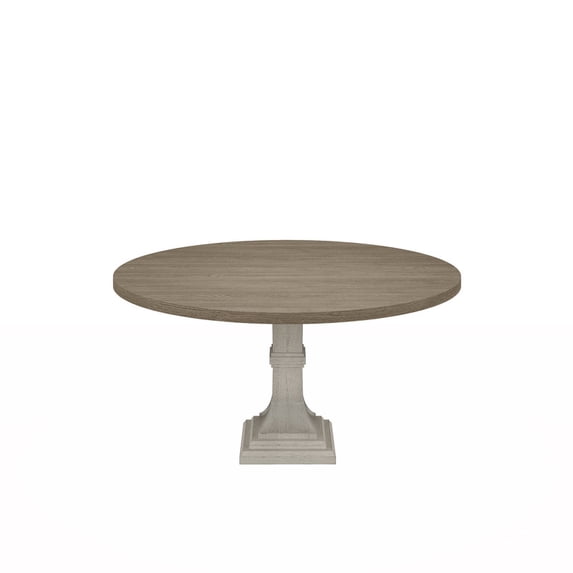 Tannen 59"W Round White and Gray Dining Table