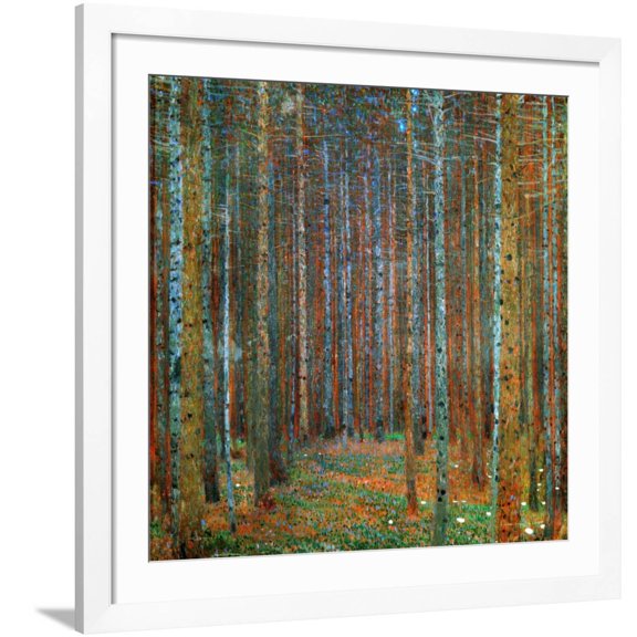 Art.com Tannenwald (Pine Forest), 1902 Giclee Print by Gustav Klimt, White Frame Wall Art, 38" x 38"