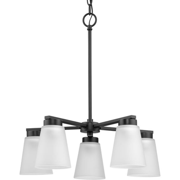 Tanner Collection Five-Light Matte Black Transitional Chandelier