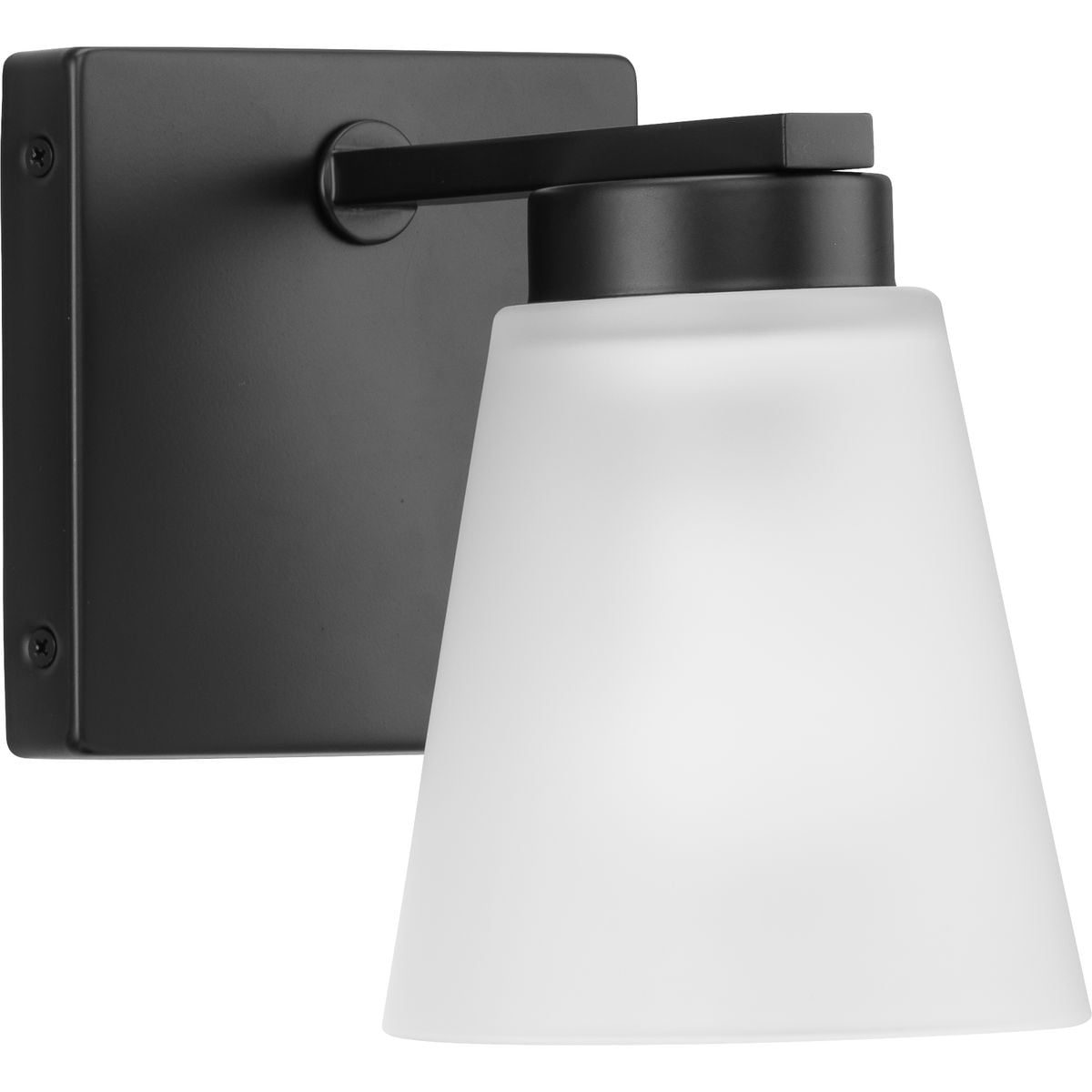 Matte Black Steel One-Light Vanity Fixture