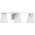 thumbnail image 1 of Tanner Collection Three-Light Brushed Nickel Transitional Vanity Light, 1 of 9
