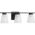 thumbnail image 1 of Tanner Collection Three-Light Matte Black Transitional Vanity Light, 1 of 9