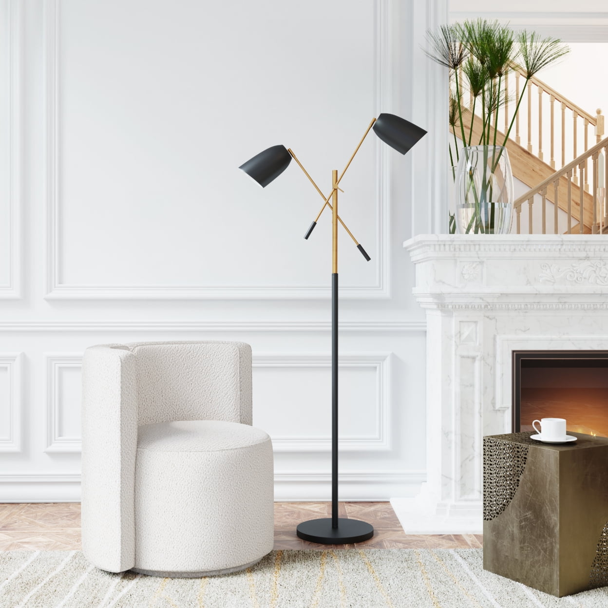 Black and 2024 brass floor lamp