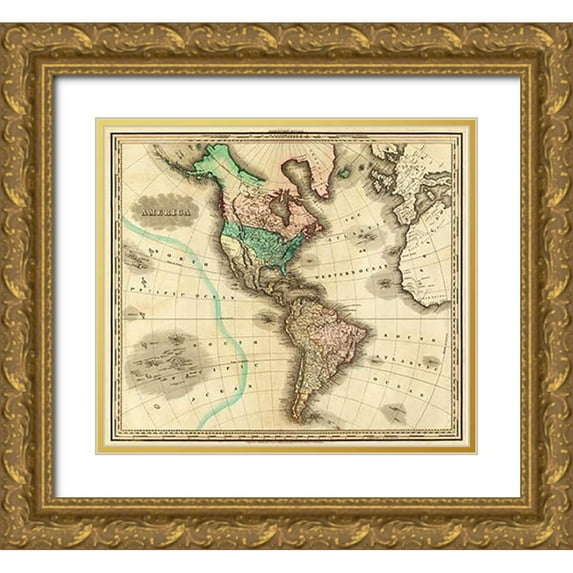 Tanner, Henry 13x12 Gold Ornate Wood Framed with Double Matting Museum Art Print Titled - America, 1823
