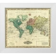 thumbnail image 1 of Tanner, Henry 13x12 White Modern Wood Framed Museum Art Print Titled - World on Mercators Projection, 1823, 1 of 4