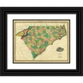 thumbnail image 1 of Tanner, Henry 14x12 Black Ornate Wood Framed with Double Matting Museum Art Print Titled - Map of North and South Carolina, 1823, 1 of 4