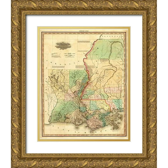 Tanner, Henry 15x18 Gold Ornate Wood Framed with Double Matting Museum Art Print Titled - Louisiana and Mississippi, 1823