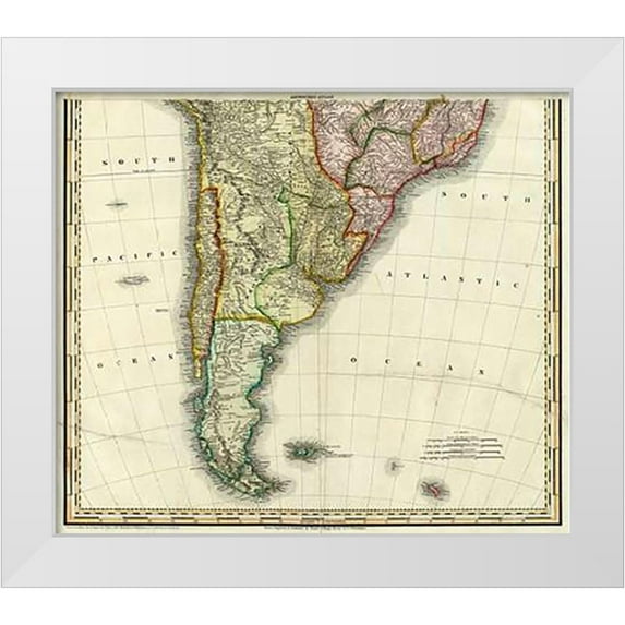 Tanner, Henry 30x26 White Modern Wood Framed Museum Art Print Titled - South America and West Indies, 1823
