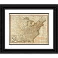 thumbnail image 1 of Tanner, Henry 32x25 Black Ornate Wood Framed with Double Matting Museum Art Print Titled - A Connected View of The Whole Internal Navigation of the United States, 1830, 1 of 4