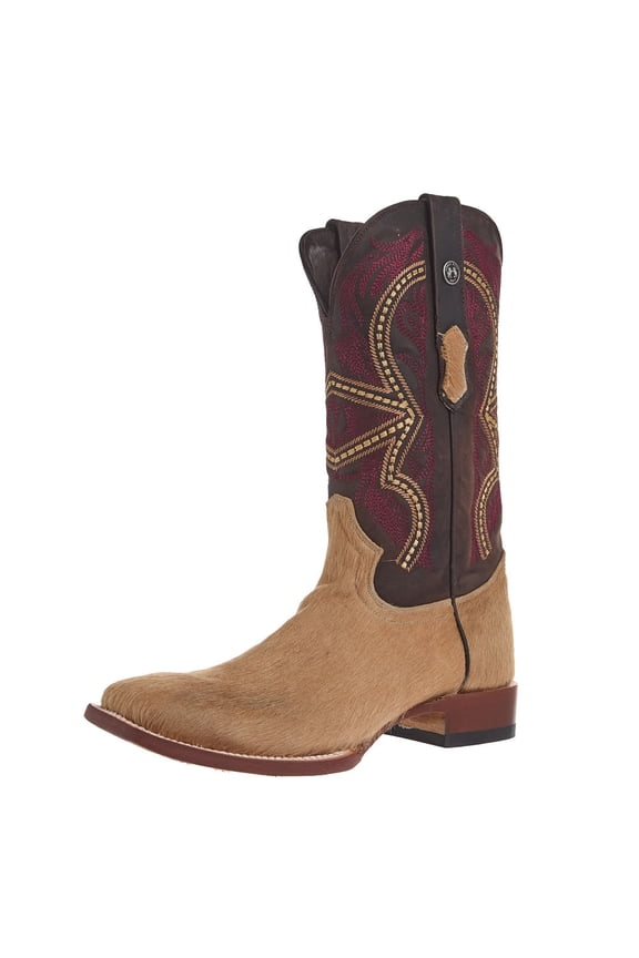 Men`s Tanner Mark Champagne Hair on Hide Vamp 12in Brown Mad Dag Top Tan 9.5 D