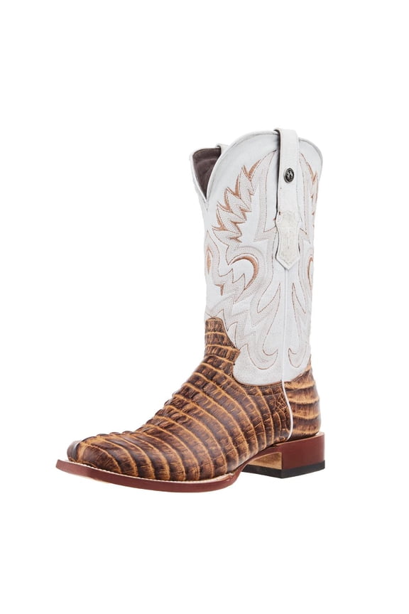 Men`s Tanner Mark Orix Brown Caiman Tail Print 13in Montana Ice Top Brown 11 D