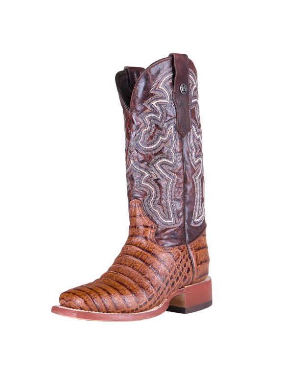 Womens Women's Tanner Mark Caiman Belly Print Vamp 12" Top Boot 8 B Cognac