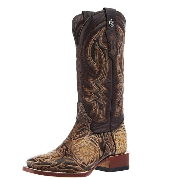 Tanner Mark Boots Womens Women`s Tanner Mark Hand Tooled Jungle Orix/ 13In Top Boot 8 B Brown