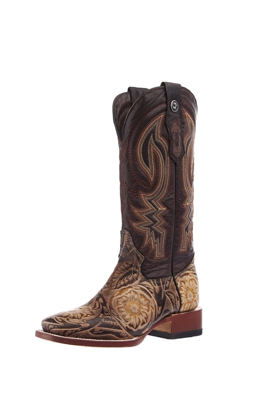 Womens Women`s Tanner Mark Hand Tooled Jungle Orix/ 13In Top Boot 9 B Brown