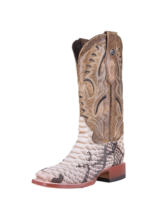Womens Women's Tanner Mark Python Print 13" Top Boot 8 B Natural