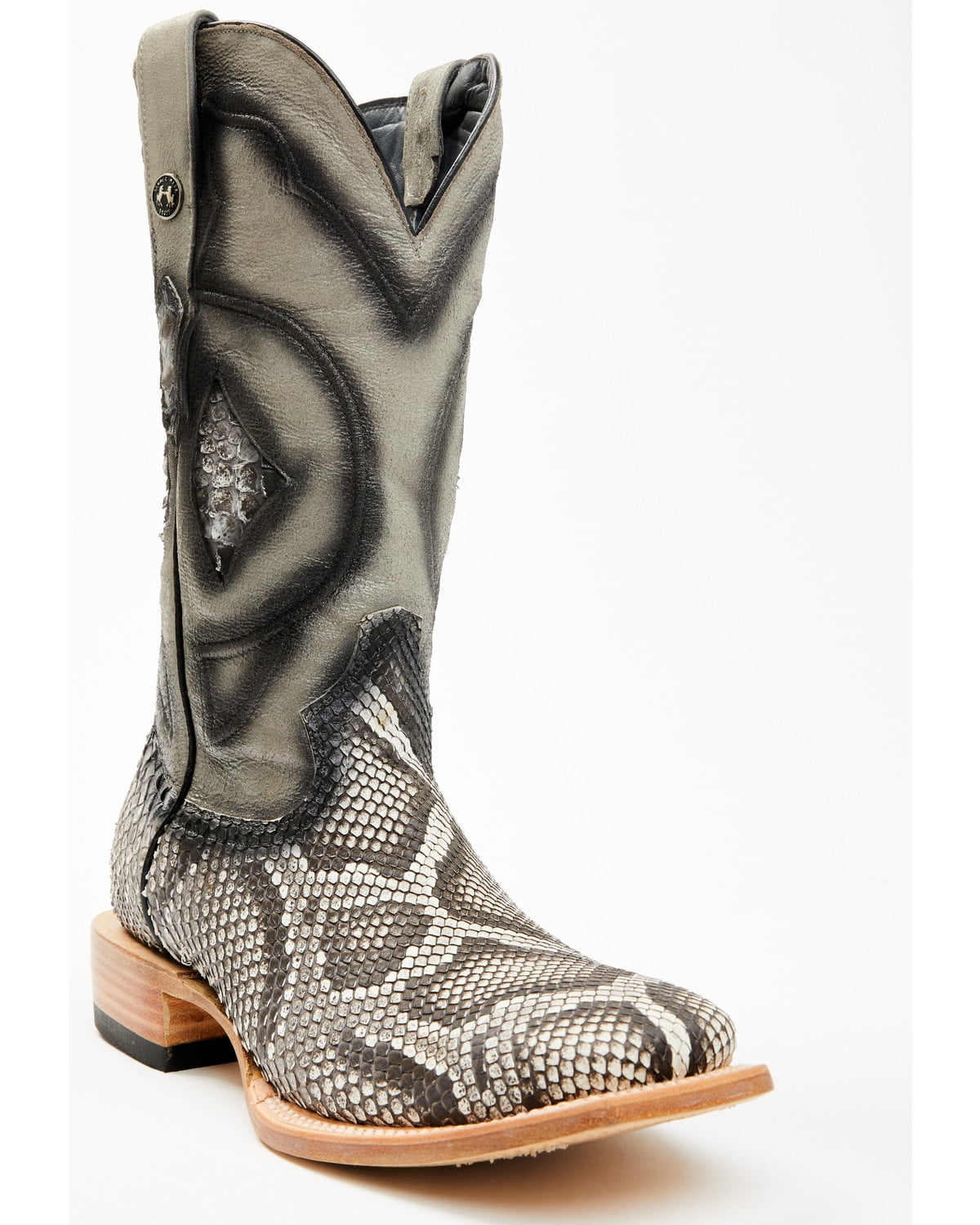 Python Boots 6 Toe Tanner Mark Men's Exotic Python Western Boot Broad Square Toe Natural 8 ...