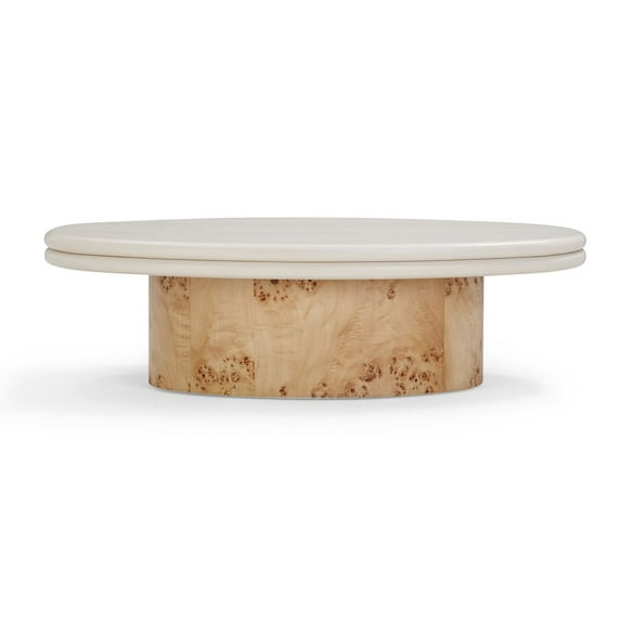 TOV Furniture Tanner Natural Burl and Cream Ash Coffee Table