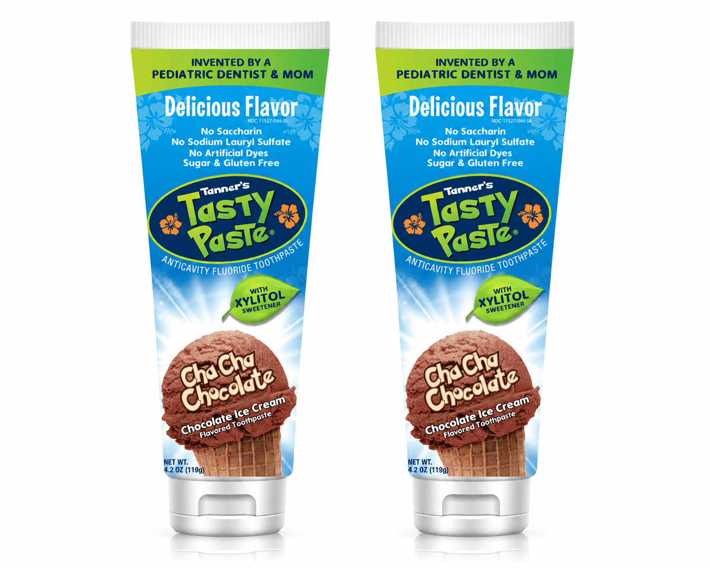 Tanner's Tasty Paste Cha Cha Chocolate - Anticavity Fluoride Children’s Toothpaste - 2-Pack (4.2 oz.)