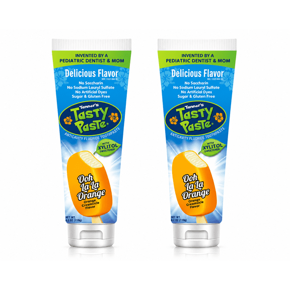 Tanner's Tasty Paste Ooh La La Orange- Anticavity Fluoride Children’s Toothpaste - 2Pack (4.2 oz.)