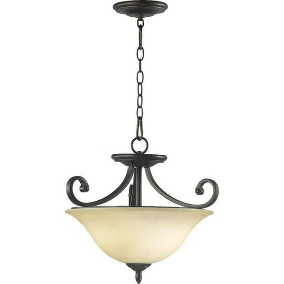 Tanners Courtyard 3 Light Dual Mount Pendant in Bailey Street Home Home Collection Style 17.5 inches Wide By 16.5 inches High-Oiled Bronze