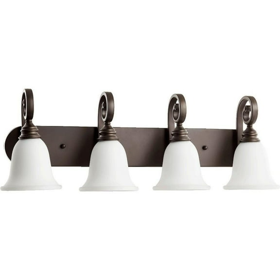 Tanners Courtyard 4 Light Bathroom Light in Bailey Street Home Home Collection Style 31.5 inches Wide By 11.25 inches High-Oiled Bronze Finish-Satin