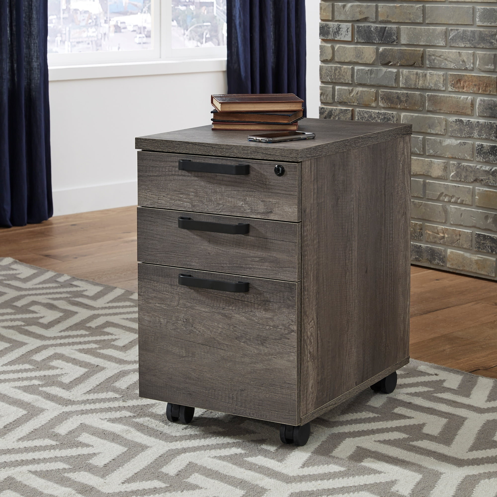 Tanners Creek Medium Gray Mobile File Cabinet with Lock