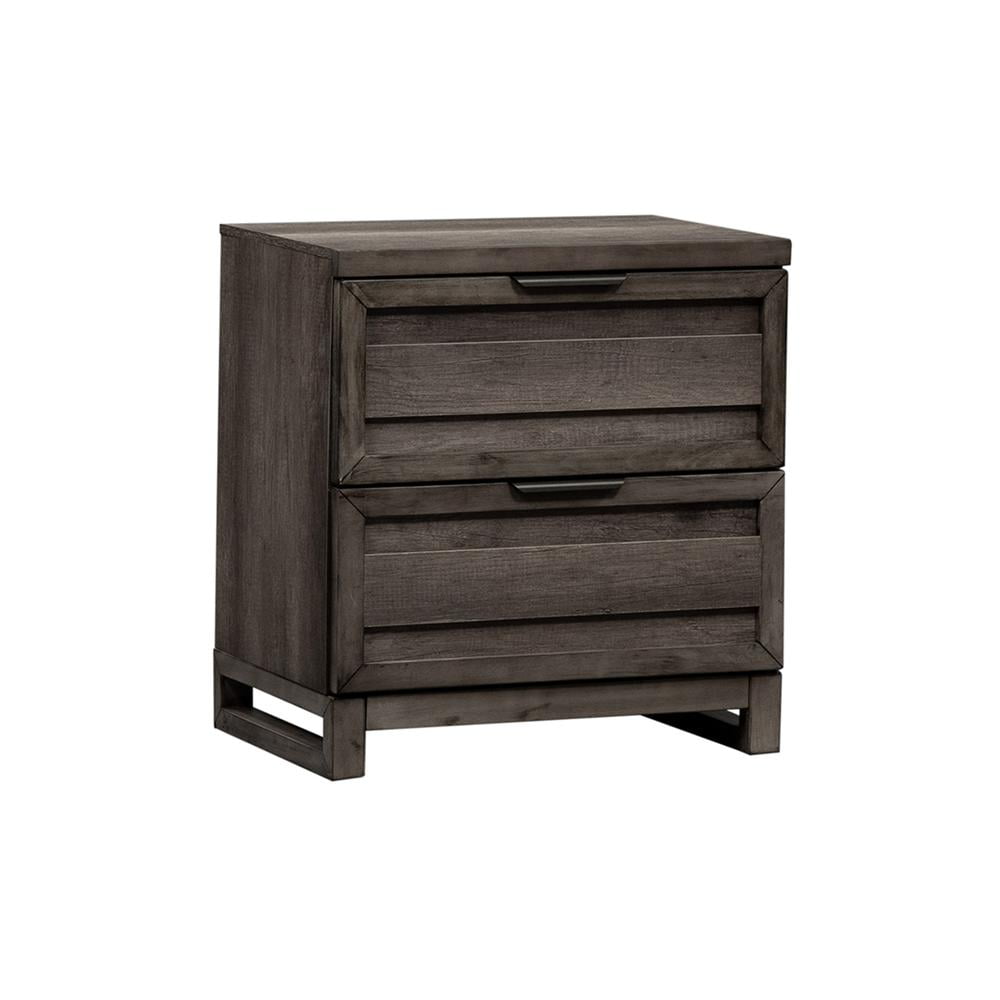 Tanners Creek Medium Gray 2-Drawer Night Stand with Solid Wood Frame