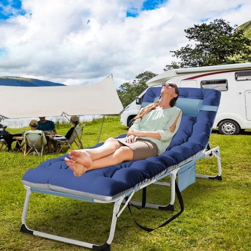 3-in-1 Heavy Duty Tanning Chair with Face Hole – Adjustable 5-Position Folding Chaise Lounge for Patio, Pool, Beach and Camping main image 0