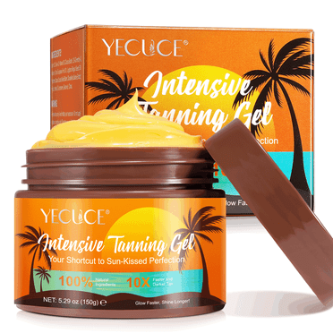 Tanning Gel, Intensive Tanning Gel, Non-Greasy, with Carrot and Coconut Oil, Moisture & Hydration, Shortcuts to a Perfect Tan - 150g