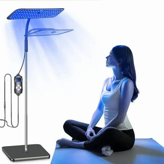 Tanning Lamp With Bracket Height Adjustable, 126 Led Lamp Beads (460Nm+490Nm), Easy To Use At Home, With A Charming Complexion