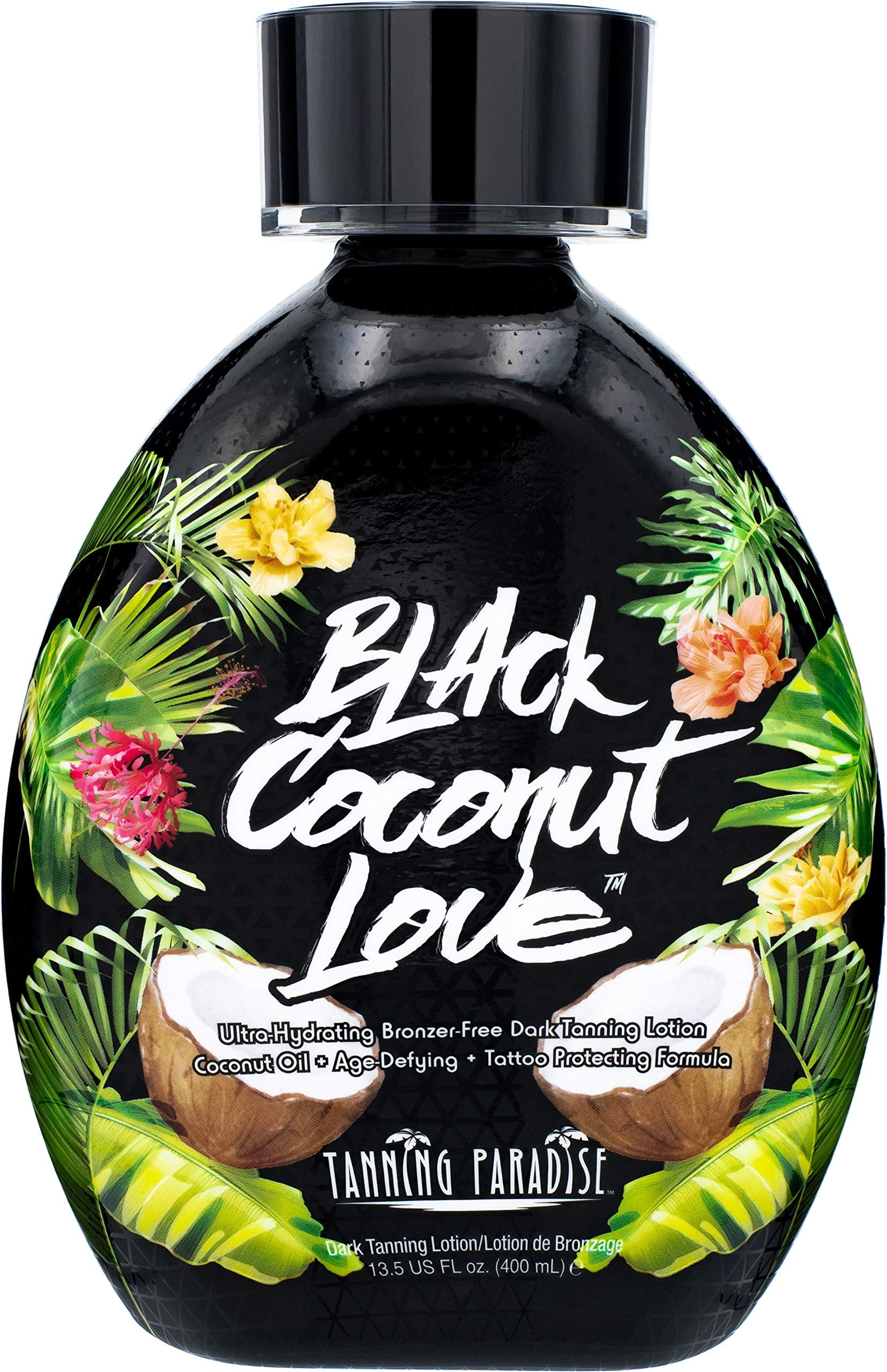 Tanning Paradise Black Coconut AKF18 Love Tanning Lotion | Coconut Oil | Age-Defying | Tattoo Protecting Formula | Ultra Hydrating Dark Tanning Lotion, 13.5oz