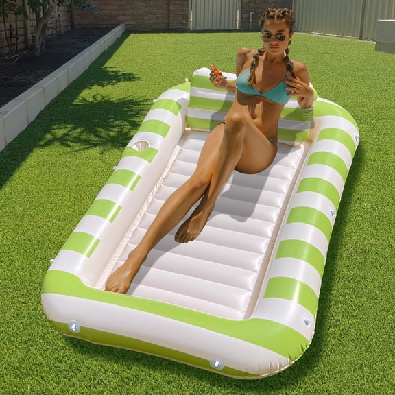 Tanning Pool Floats Adult Inflatable Tanning Bed for Backyard Lake Floats Tanning Pool Lounger Sunbathing Pool