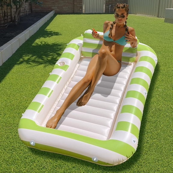 Tanning Pool Floats Adult Inflatable Tanning Bed for Backyard Lake Floats Tanning Pool Lounger Sunbathing Pool