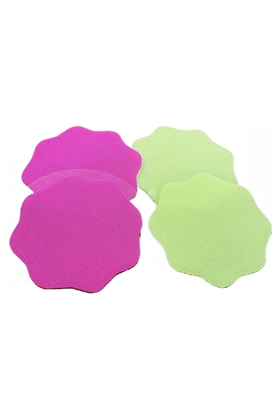 Tanning Tips - 2 Pair -Silicone Adhesive Reusable Nipple Covers/Pasties - 1 Pair Bright Pink and 1 Pair Bright Green
