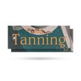 thumbnail image 1 of Tanning Vinyl Decal 2 Pack of 12 Inch x 5 Inch Weatherproof Heavy-Duty Adhesive Backing | Beauty Services, Professional Equipment, Clear Messaging | Made in USA, 1 of 6