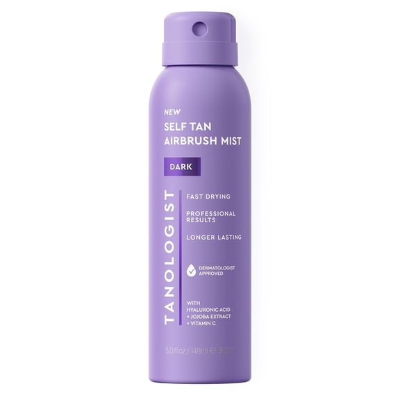 Tanologist Dark Self Tan Airbrush Mist, Spray at Home, Self Tanning Mist, 360 Application, Quick Drying & Streak-Free, No Fake Tan Smell or Orange Tone, Vegan, 5 fl. oz/148 ml Bottle
