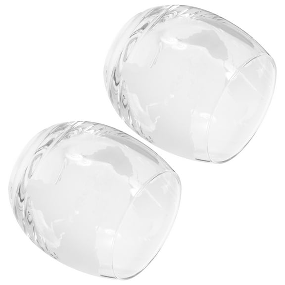 LULULION 2Pcs Transparent Glass Cups Decorative Beverage Holders for Everyday Use