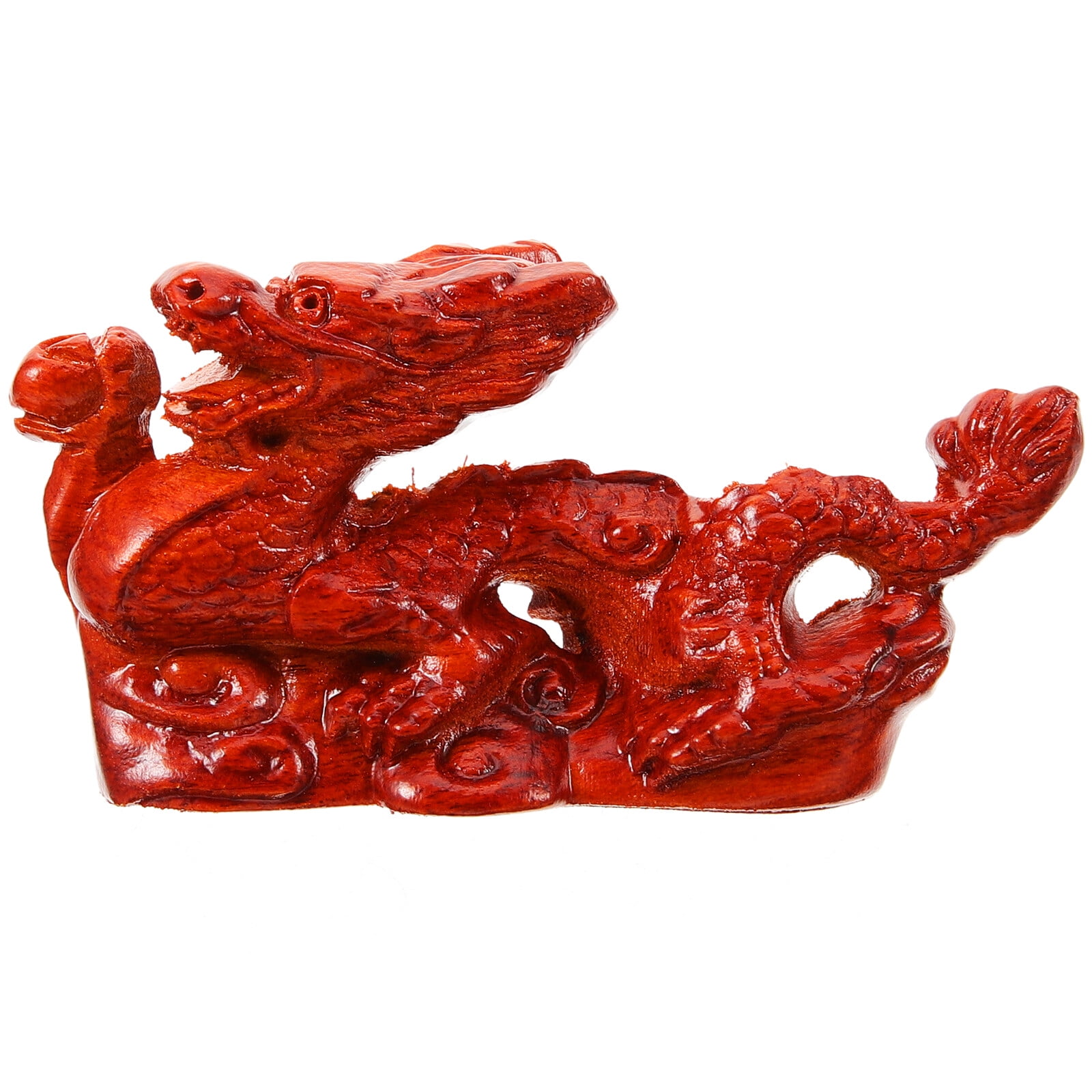 Tanom Chinese Dragon Statue Zodiac Dragon Wooden Craft Dragon Sculpture Table Shelf Decor