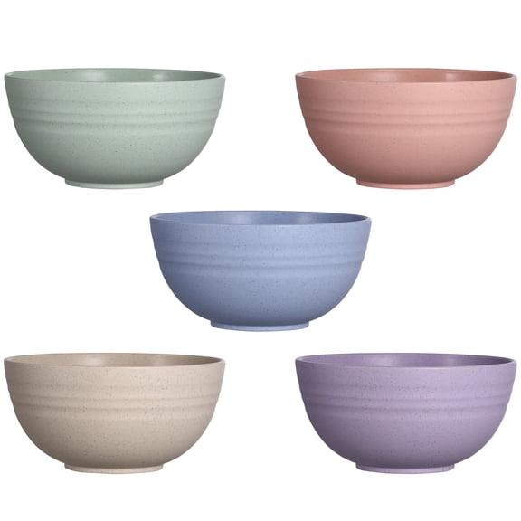 LULULION Unbreakable Mixing Bowls Assorted Color Lightweight Deep Construction 5Pcs