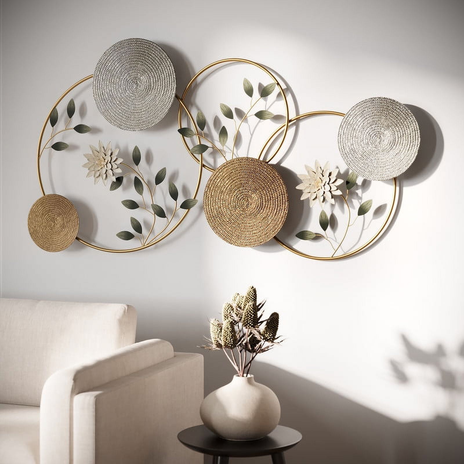 Tanora Contemporary Metal Rattan Wall Art