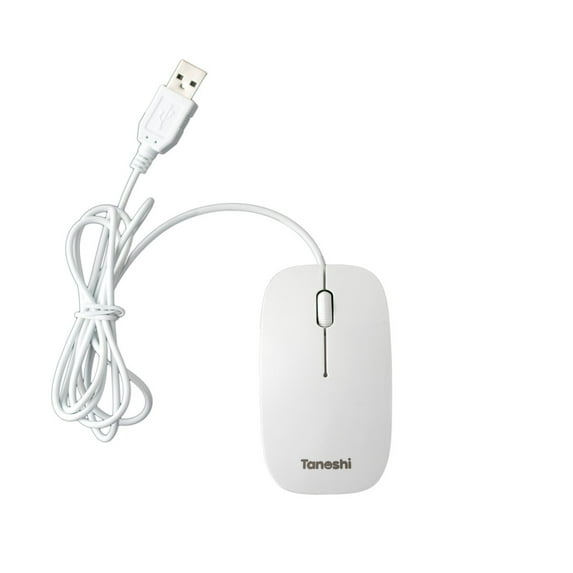 Tanoshi Mini USB Wired Optical Mouse for Kids Laptop Computer (white)