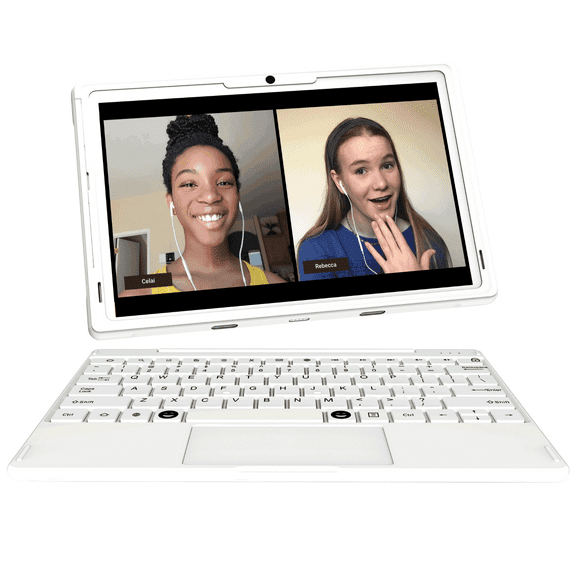Tanoshi Scholar Kids Computer: a 2-in-1 Kids Android Laptop for Ages 6-12, 10.1" HD Touchscreen Display (Blue)