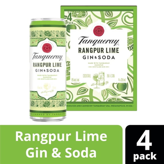 Tanqueray Rangpur Lime Gin & Soda, 4-PACK (4 x 12 fl oz)